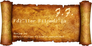 Füller Filoméla névjegykártya